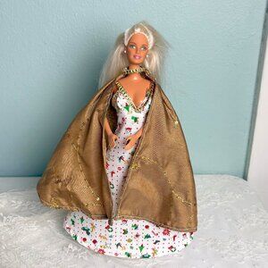 1998 Mattel Barbie on 1966 Body Blond Hair Green Eyes Lever on Back Moves Arms
